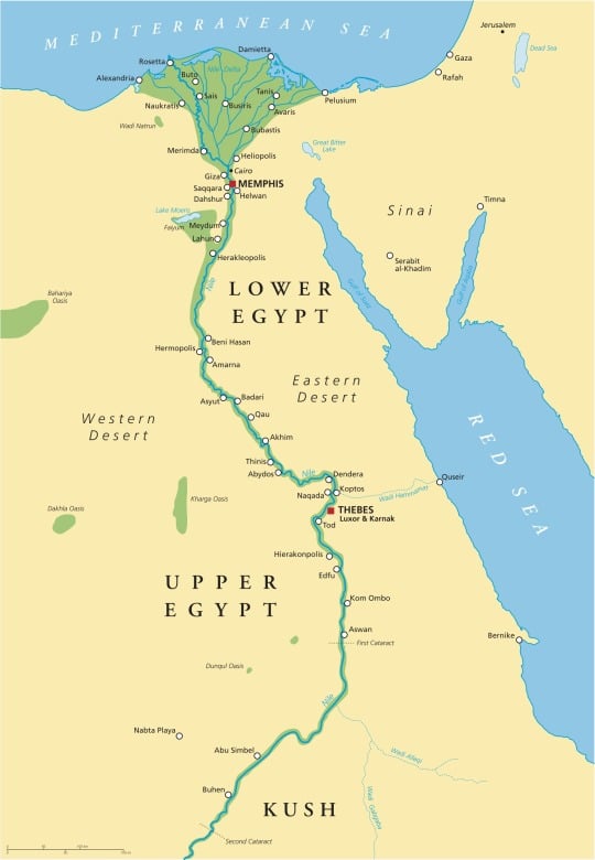 Nile river map