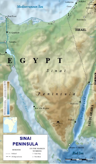 Map of Sinai Egypt