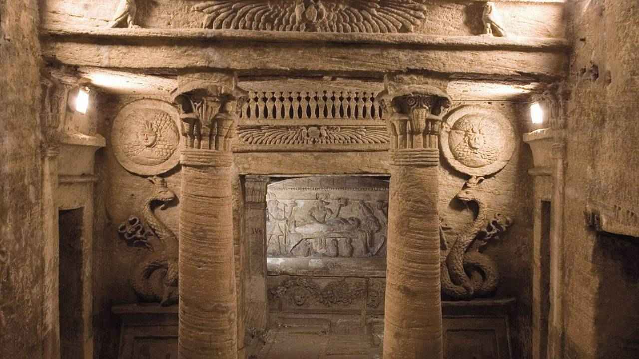 catacombs of kom el shoqafa, Historical landmark in Alexandria, Egypt