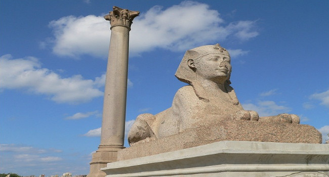 Pompey's Pillar in Alexandria Serapeum
